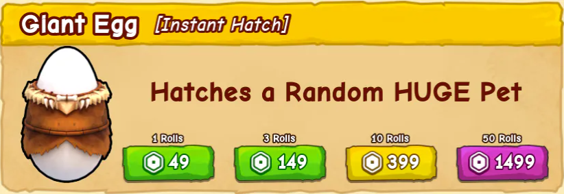 Ride a Pet > 3 Giant Egg [149R]