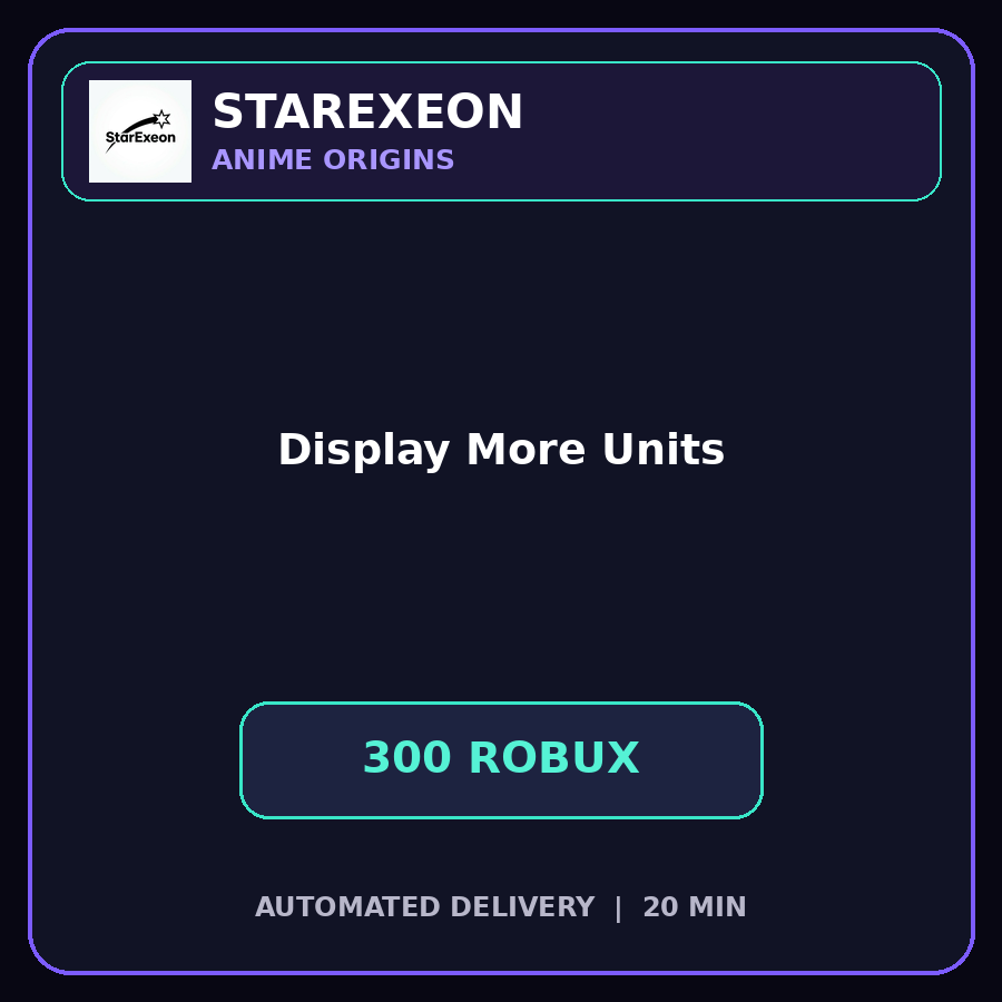 Anime Origins > Display More Units [300R]