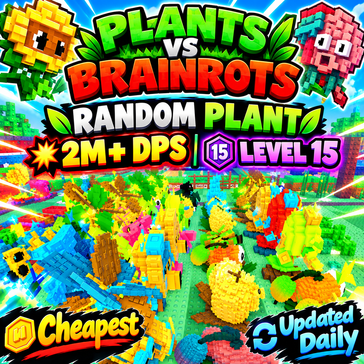 🔥Random Plant | 2M+ DPS | Level 15 - Plants vs Brainrots