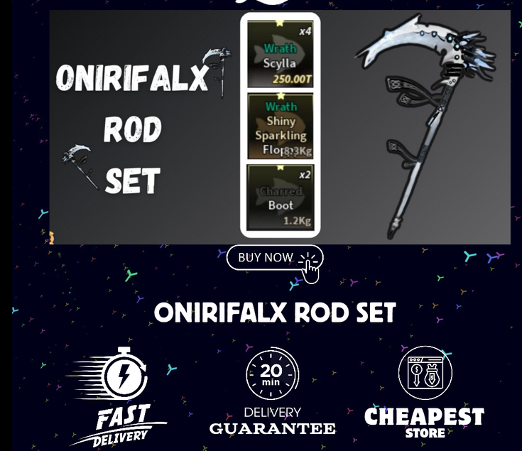 ONIRIFALX ROD SET - FREE 5 EXALTED RELIC + 5 COSMIC RELIC