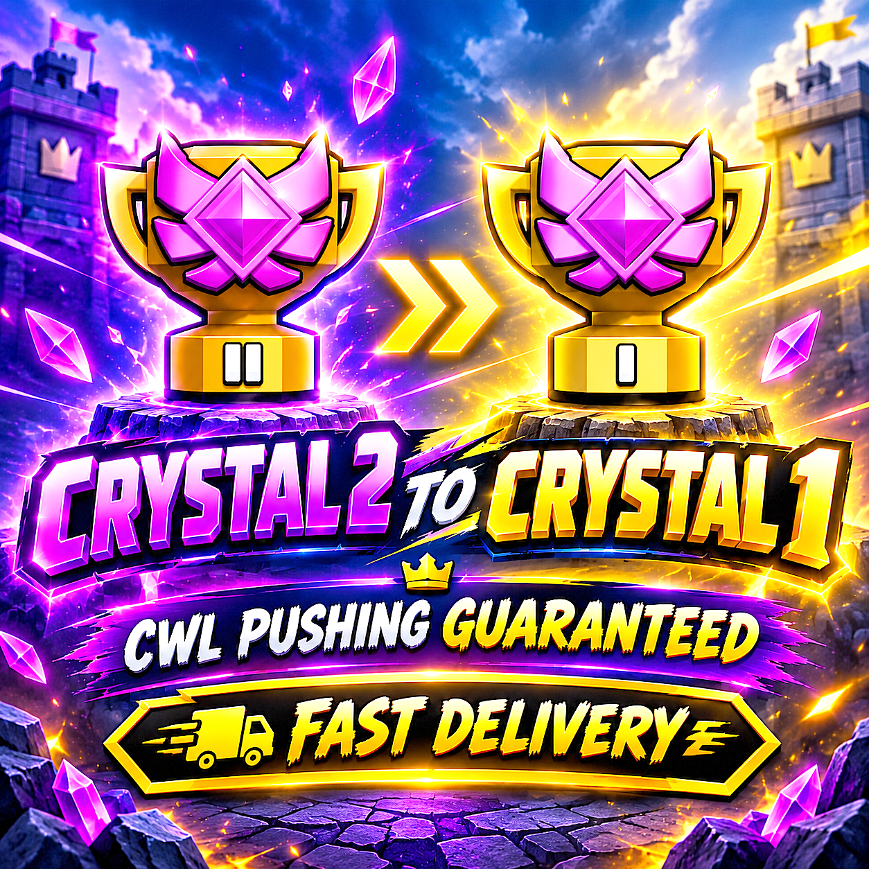 ❤‍🔥 CRYSTAL 2 TO CRYSTAL 1 💕 CWL PUSHING GUARANTEED 🏆 FAST DELIVERY 🚚