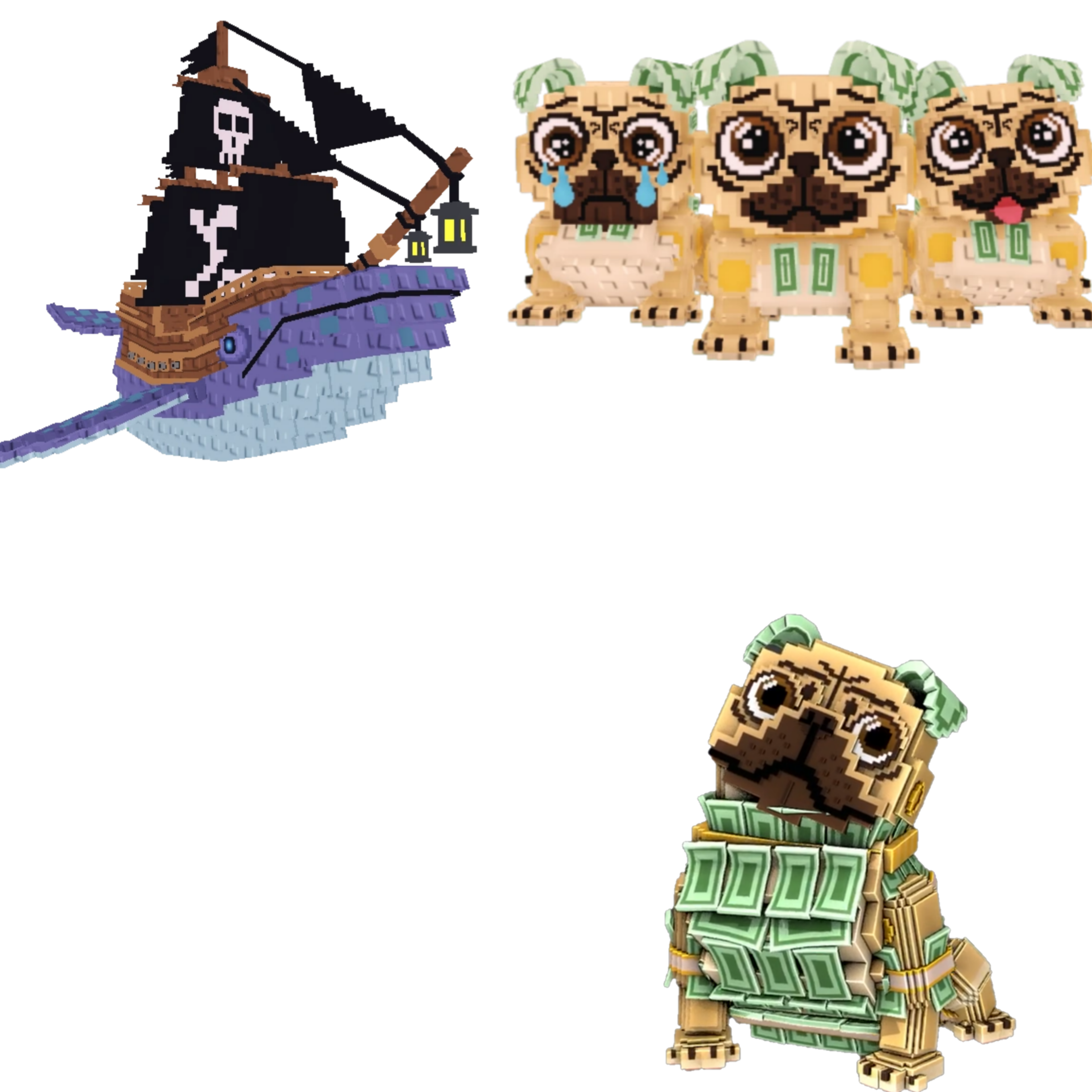 [BUNDLE] - 🦩 1x Capitano Moby 🦩 1x Los Puggies 🦩 1x Money Money Puggy