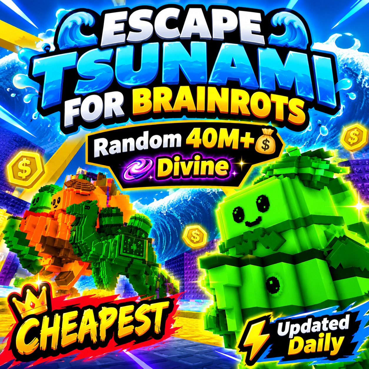 🔥Random 40M+💰 | Divine - Escape Tsunami For Brainrots!