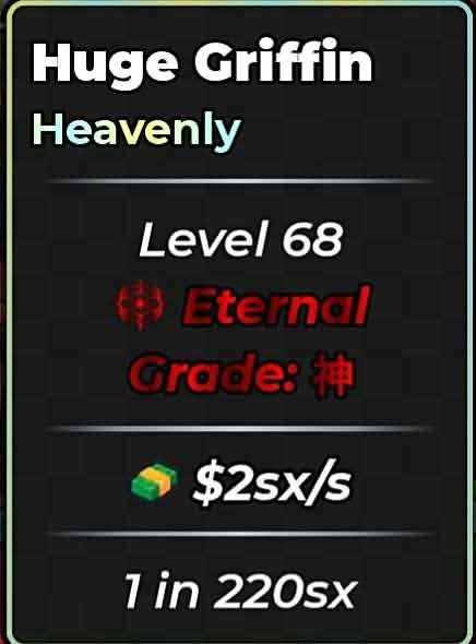Anime Dice | Huge Griffin | Heavenly | Eternal | 2 sx/s | 1 in 220 sx
