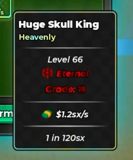 Anime Dice | Huge Skull King | Heavenly | Eternal | 1.2 sx/s | 1 in 120 sx