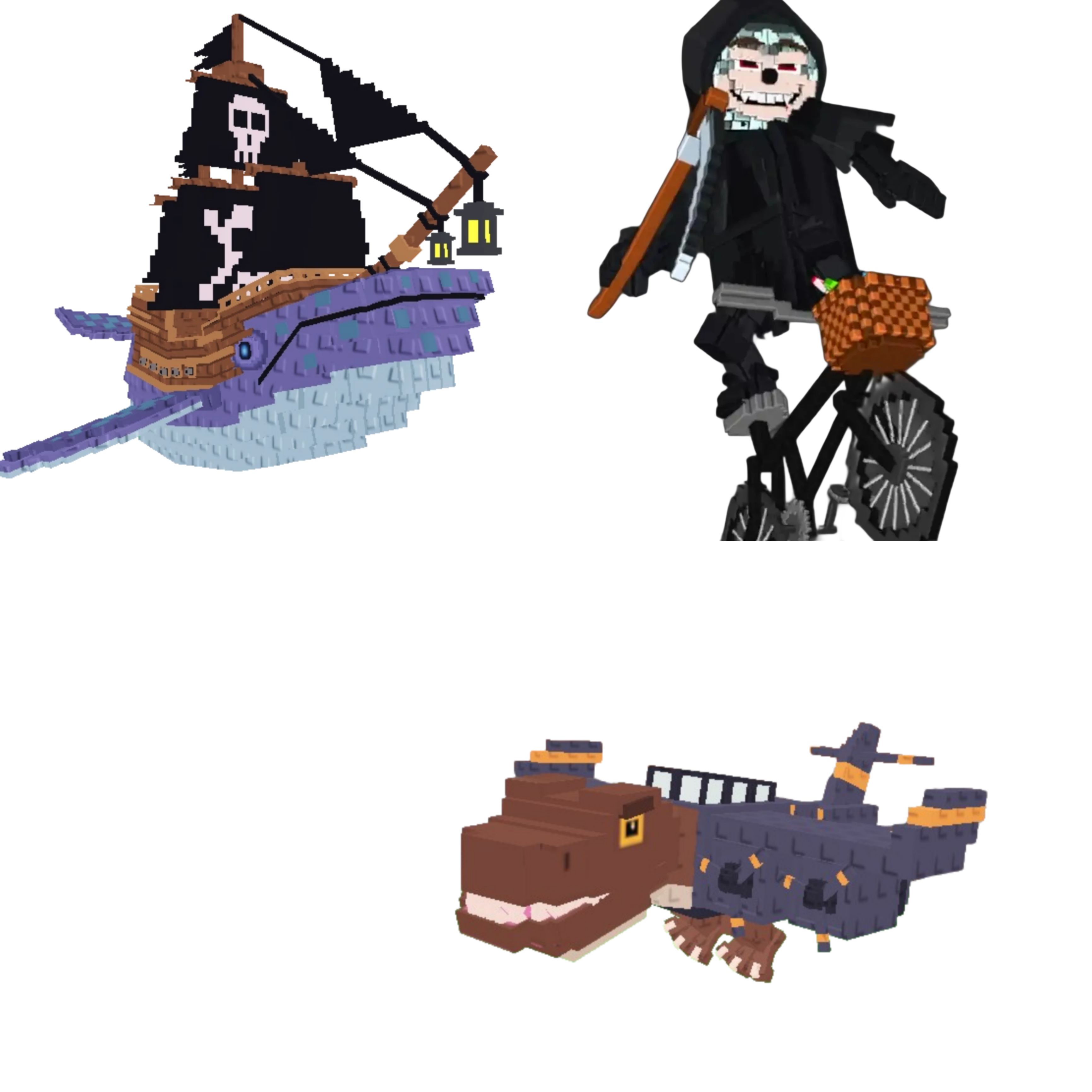 [BUNDLE] - 🌺 1x Capitano Moby 🌺 1x Nuclearo Dinossauro 🌺 1x Mieteteira Bicicleteira