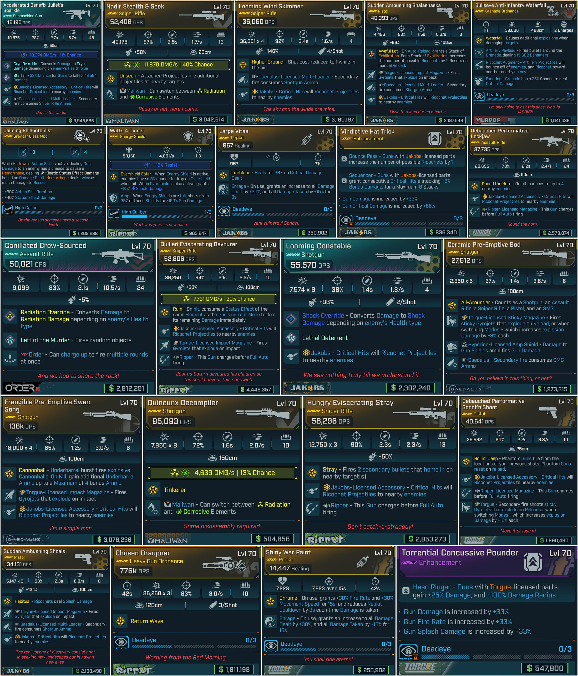 ⭐[GOD ROLL FULL BUILD] L70 INFINI-CRIT 6.0 HARLOWE - UVH7 | TRUE MAYHEM 20⭐