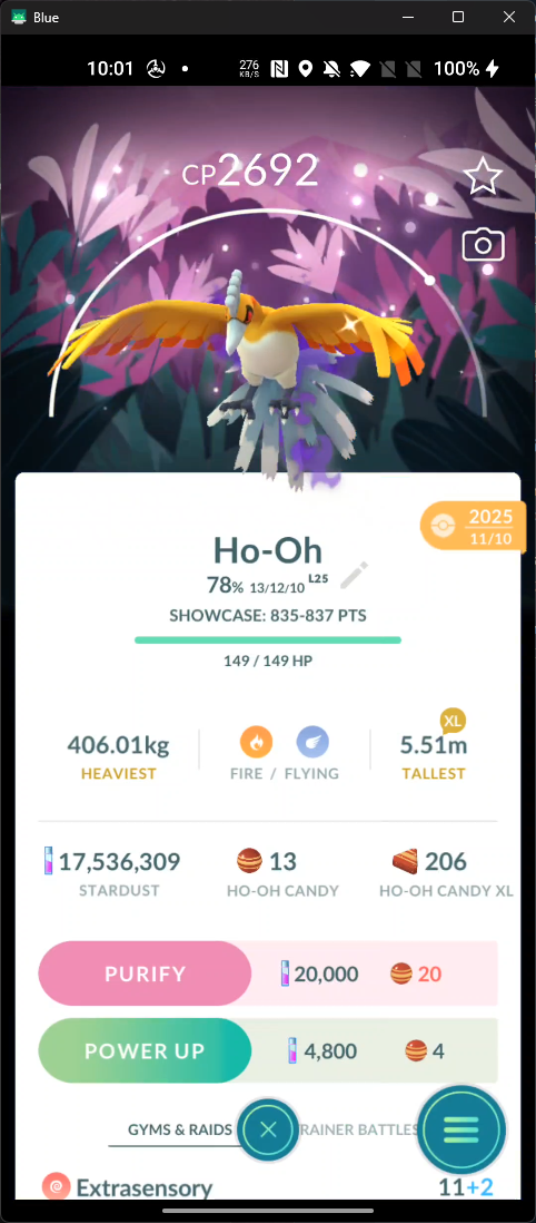 Shadow Shiny Ho-Oh Go Wild Area Background