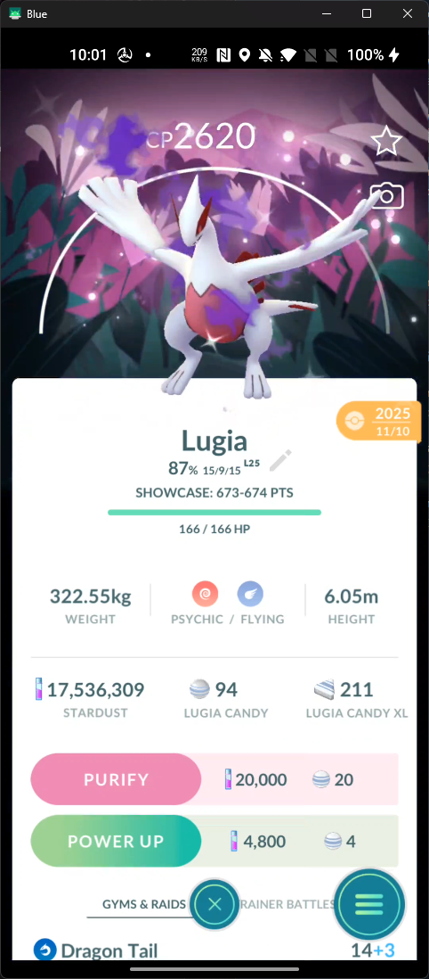 Shadow Shiny Lugia Go Wild Area Background