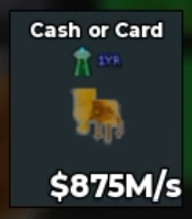 BS11323 Cash or Card Gold 875M/s