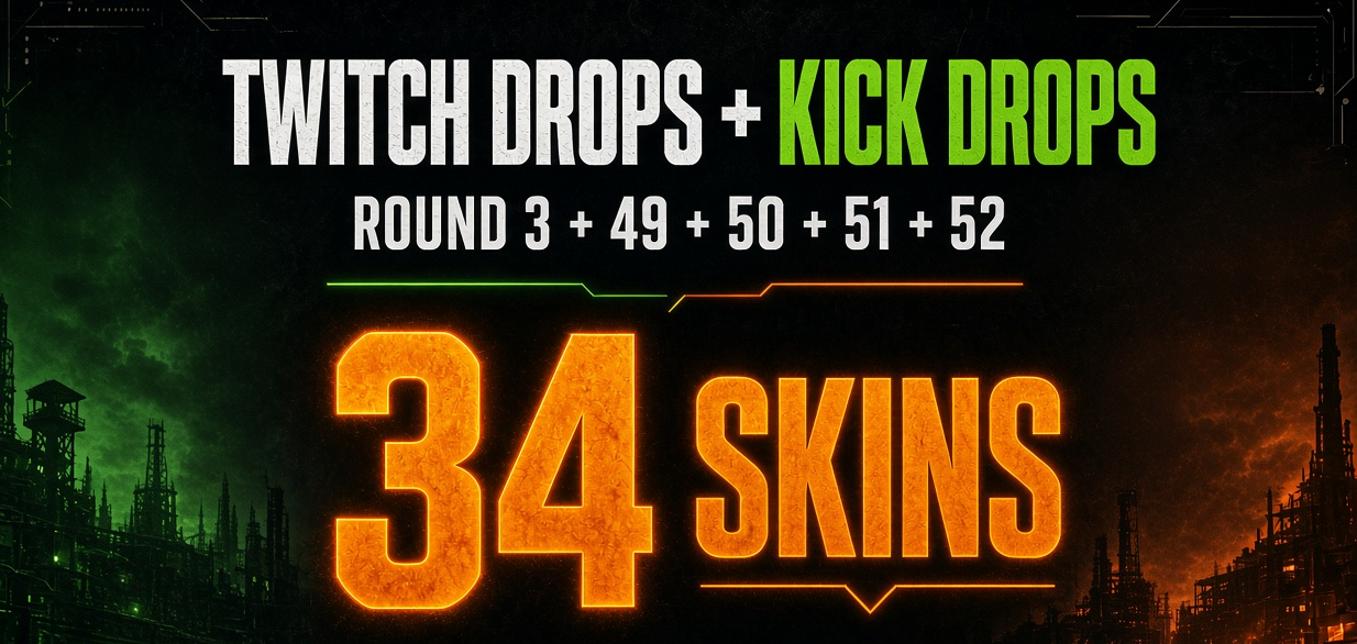 Rust Twitch Drops + Kick Drops | Round 3+49+50+51+52 | 34 Skins