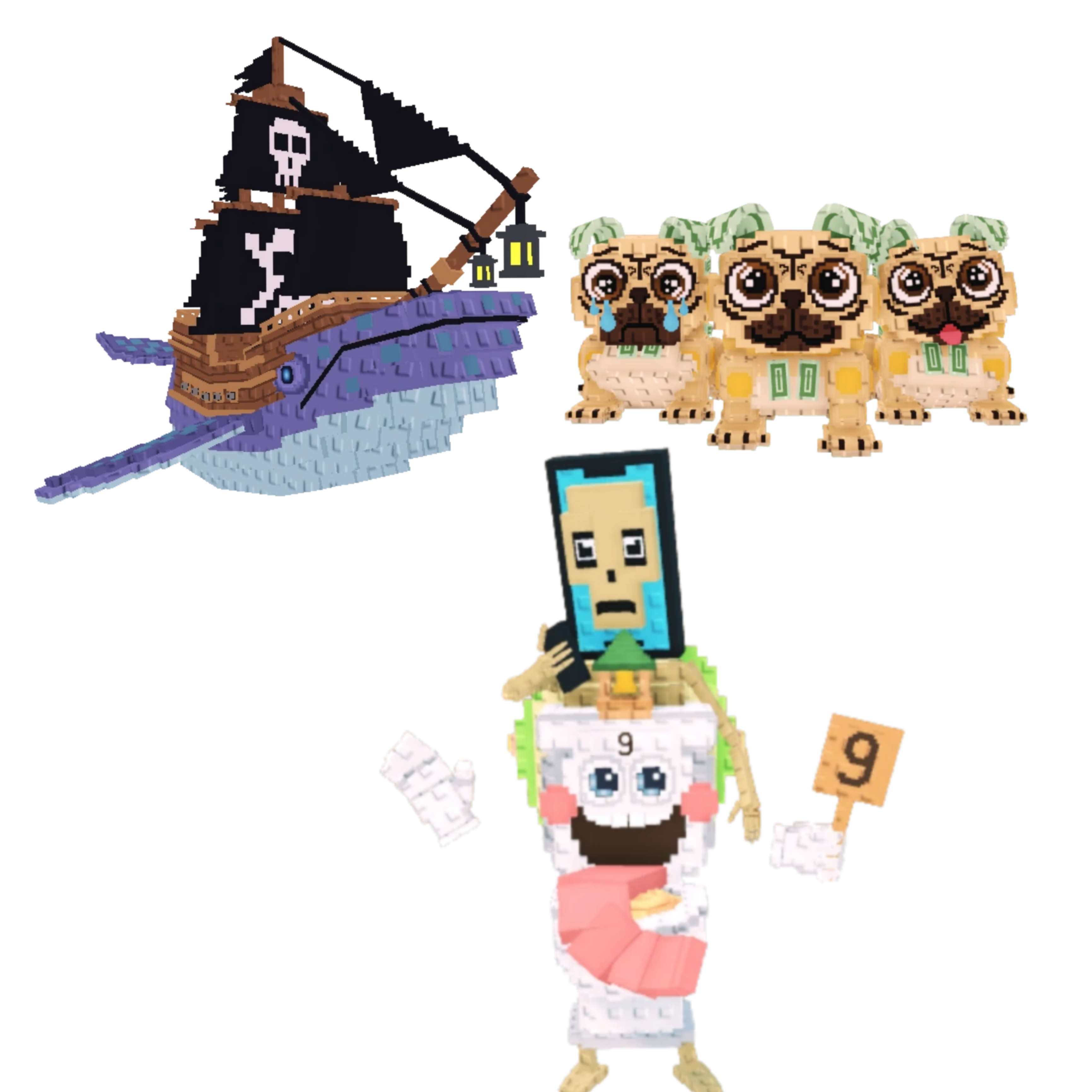 [BUNDLE] - 🪐 1x Capitano Moby 🪐 1x La Secret Combinasion 🪐 1x Los Puggies