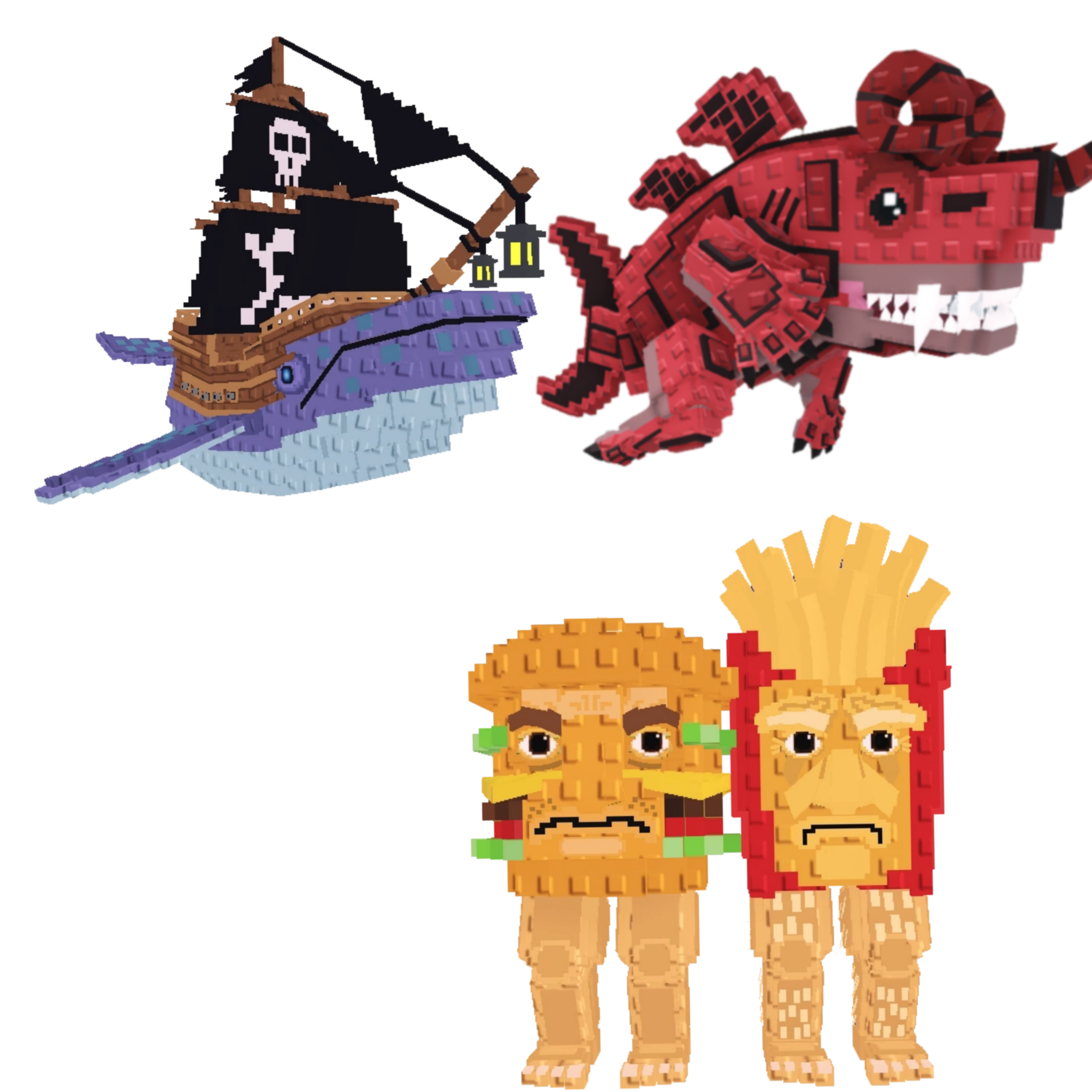 [BUNDLE] - ☁️ 1x Capitano Moby ☁️ 1x Burguro And Fryuro ☁️ 1x Eviledon
