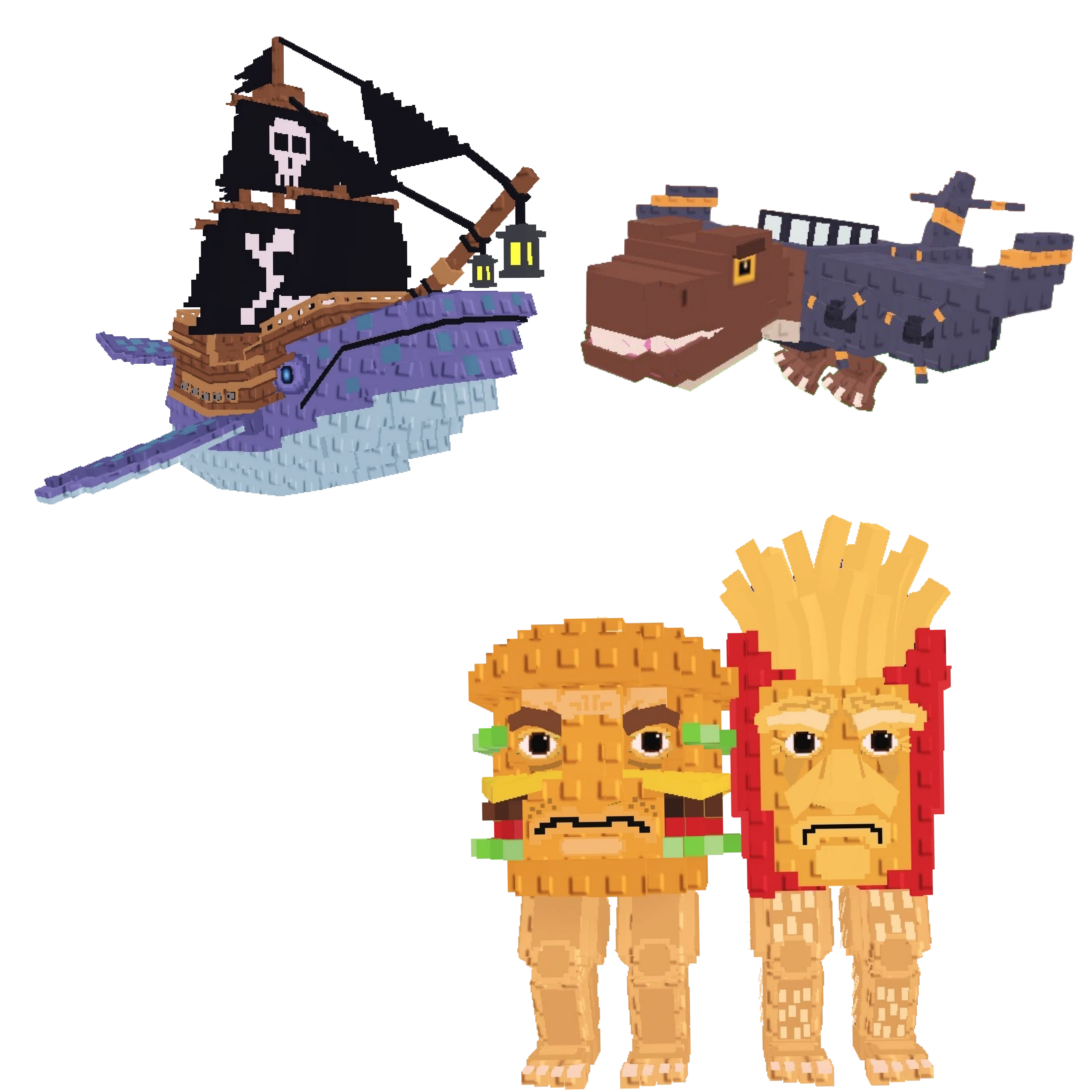 [BUNDLE] - ☂️ 1x Capitano Moby ☂️ 1x Burguro And Fryuro ☂️ 1x Nuclearo Dinossauro