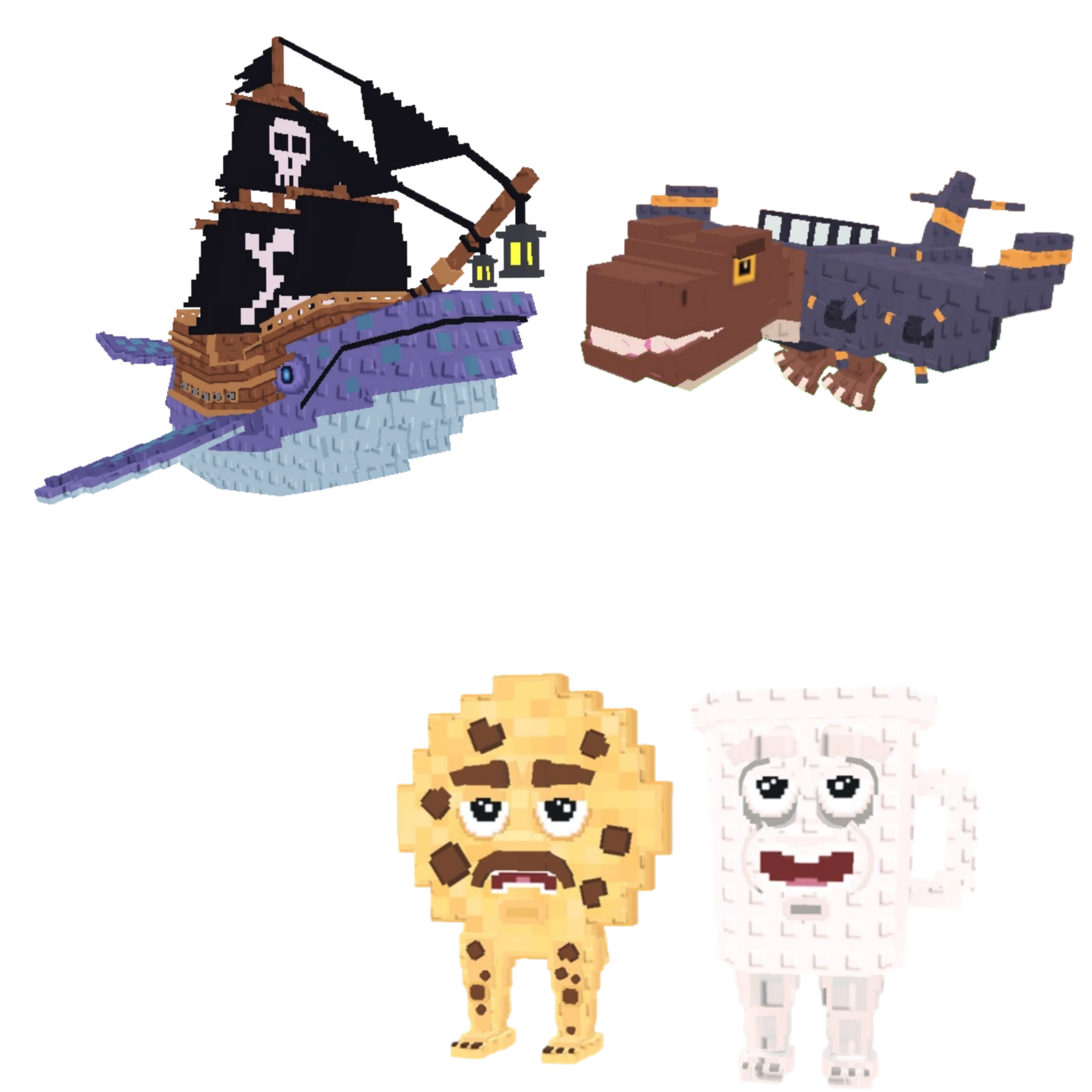 [BUNDLE] - ☔ 1x Capitano Moby ☔ 1x Cooki and Milki☔ 1x Nuclearo Dinossauro