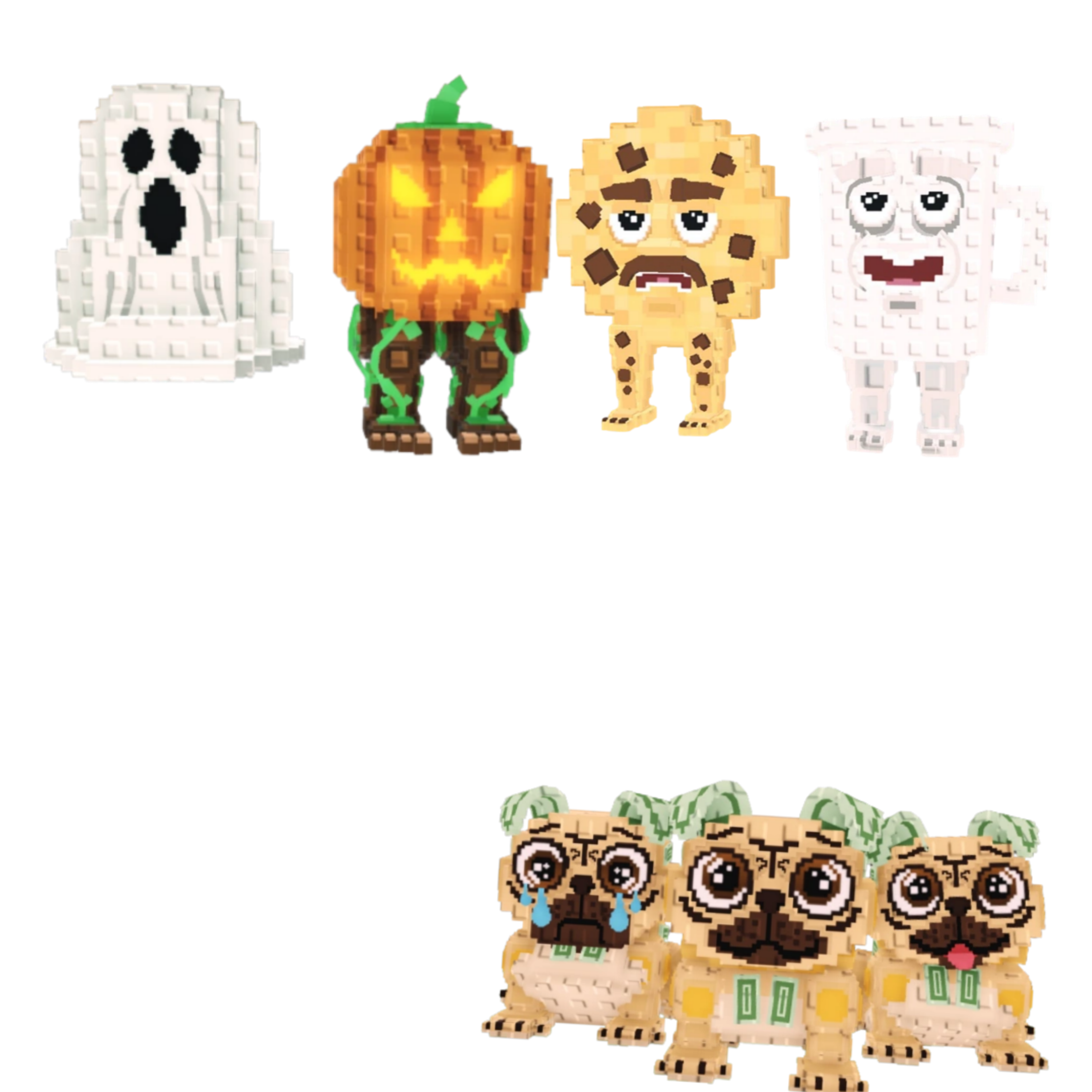 [BUNDLE] - 🎎 1x Spooky and Pumpky 🎎 1x Los Puggies 🎎 1x Cooki And Milki