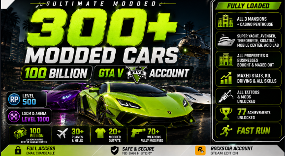 ๐ฅ 300+ MODDED CARS | ๐ฐ 50 BILLION HANGER + 30M CASH | โ๏ธ 30+ AIRCRAFT | ๐ก 3 MANSIONS + PENTHOUSE | ๐ MAXED | PC- ONLY