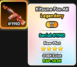 🔥Kitsune Fox AK (Serial #1140) - Hypershot🔥