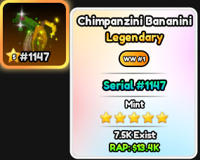 🔥Chimpanzini Bananini (Serial #1147) - Hypershot🔥