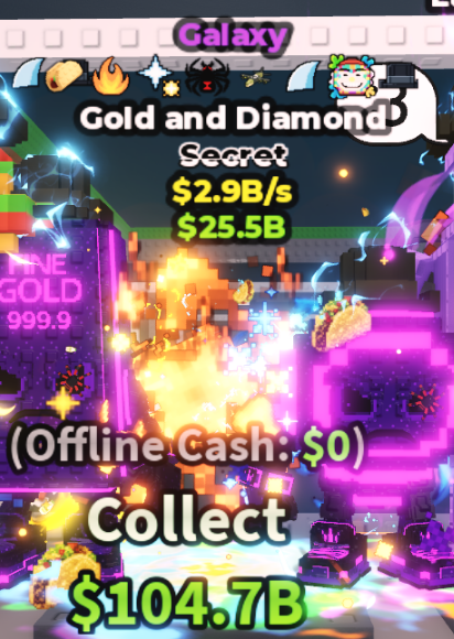 GALAXY GOLD AND DIAMOND 2.9B/S (TACO + 7 TRAITS) – STEAL A BRAINROT – FAST DELIVERY & TRUSTED #Z6WN5N