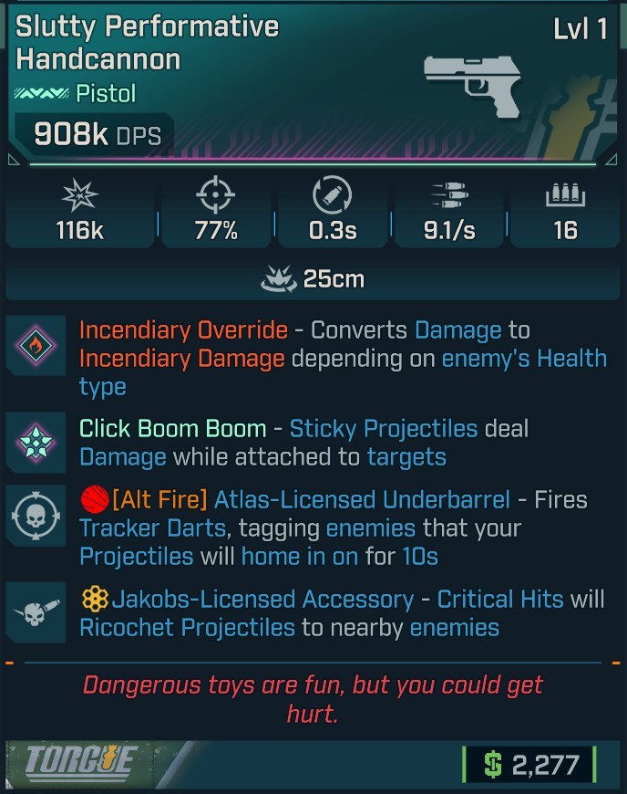 ⭐[MODDED] L1 HANDCANNON (FIRE CONVERT) - 908K DPS - 77% ACCURACY - 9.1 FIRE RATE - 0.3S RELOAD - RICOCHET - TRACKER DARTS⭐