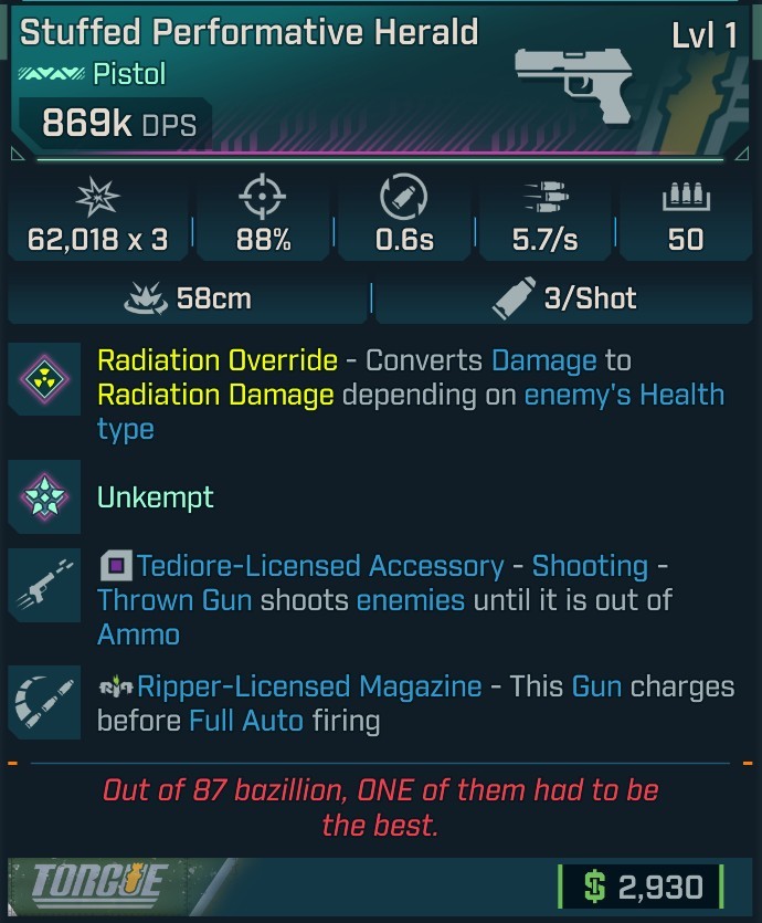 ⭐[MODDED] L1 HERALD (RADIATION CONVERT) - 869K DPS - 88% ACCURACY - 5.7/s FIRE RATE - 0.6s RELOAD - STICKY GYROJETS - RIPPER MAG⭐