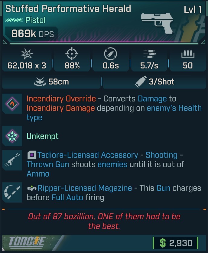 ⭐[MODDED] L1 HERALD (FIRE CONVERT) - 869K DPS - 88% ACCURACY - 5.7/s FIRE RATE - 0.6s RELOAD - STICKY GYROJETS - RIPPER MAG⭐