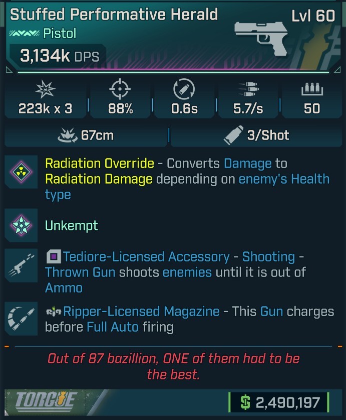 ⭐[MODDED] L60 HERALD (RADIATION CONVERT) - 3,134K DPS - 88% ACCURACY - 5.7/s FIRE RATE - 0.6s RELOAD - STICKY GYROJETS - RIPPER MAG⭐
