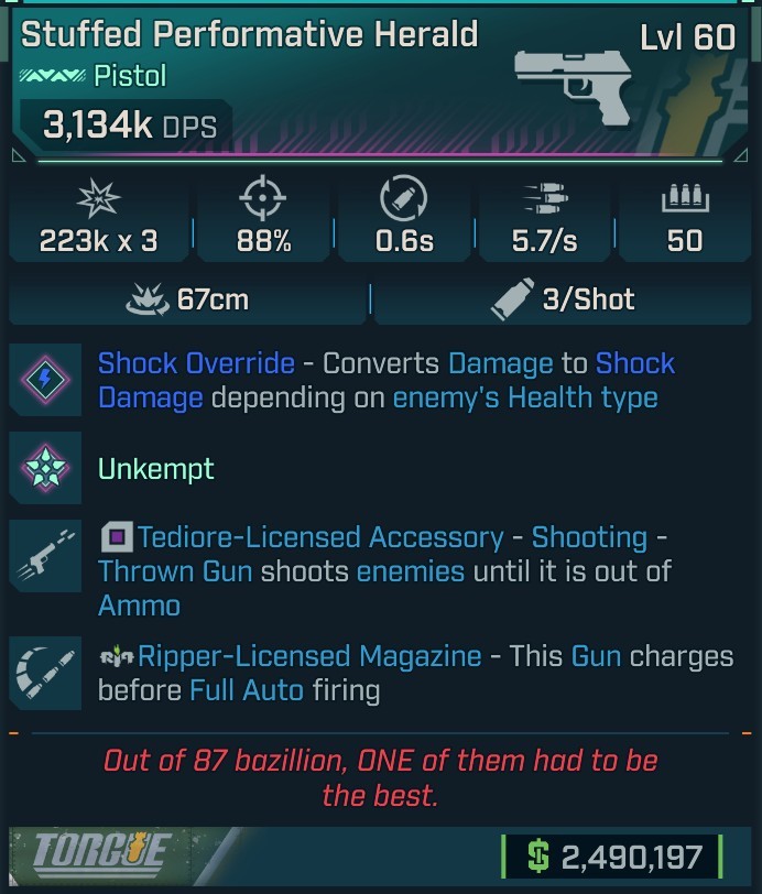 ⭐[MODDED] L60 HERALD (SHOCK CONVERT) - 3,134K DPS - 88% ACCURACY - 5.7/s FIRE RATE - 0.6s RELOAD - STICKY GYROJETS - RIPPER MAG⭐