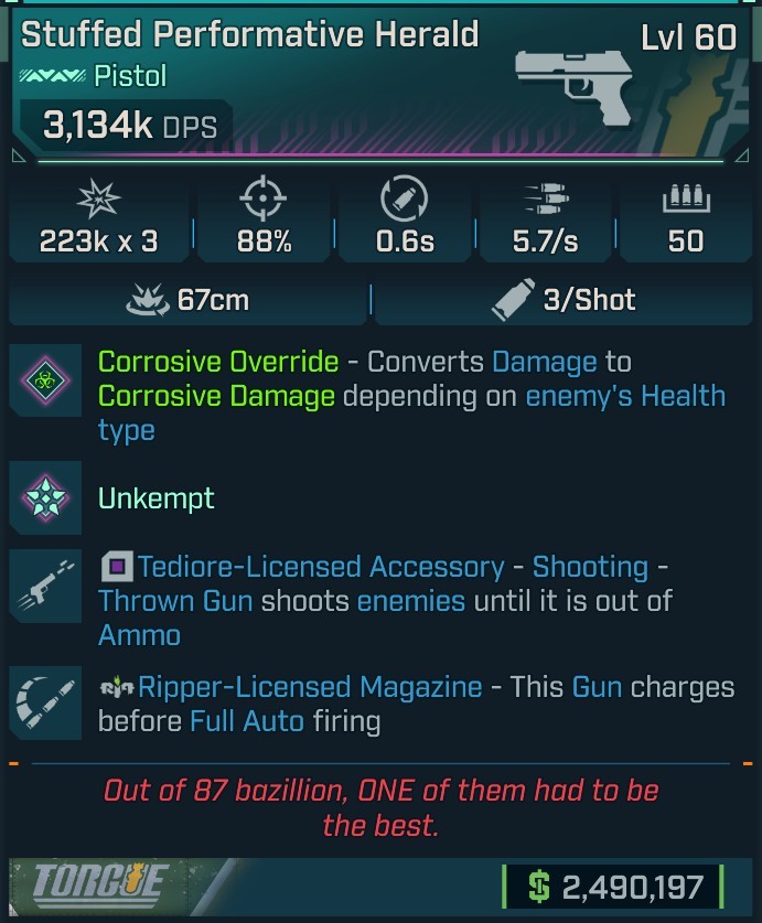 ⭐[MODDED] L60 HERALD (CORROSIVE CONVERT) - 3,134K DPS - 88% ACCURACY - 5.7/s FIRE RATE - 0.6s RELOAD - STICKY GYROJETS - RIPPER MAG⭐