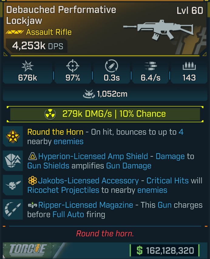 ⭐[MODDED] L60 LOCKJAW - 4,253K DPS (+279K RADIATION DMG/S) - 97% ACC - 0.3s RELOAD - 6.4/s F.RATE - 143 MAG - RICOCHET - RIPPER MAG⭐