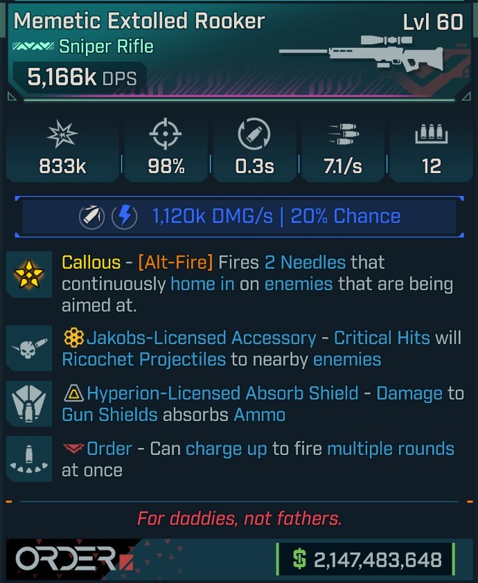 ⭐[MODDED] L60 ROOKER - 5,166K DPS (+1,120K SHOCK/KINETIC DMG/s) - 98% ACCURACY - 7.1 FIRE RATE - 0.3S RELOAD!⭐