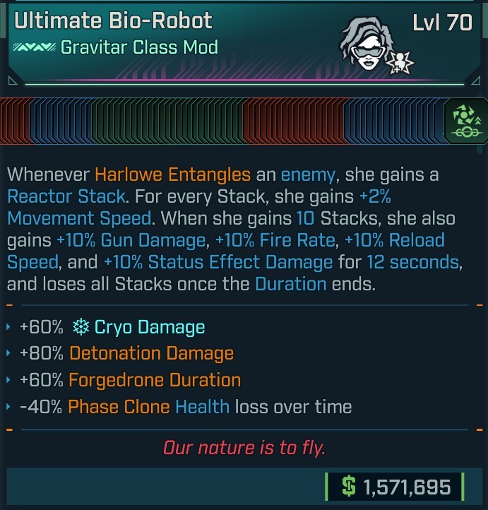 ⭐[MODDED] L70 HARLOWE (GRAVITAR) ALL IN ONE CLASS MOD - MAX ALL HARLOWE SKILLS - OVER 30 MODDED PERKS AND STATS⭐
