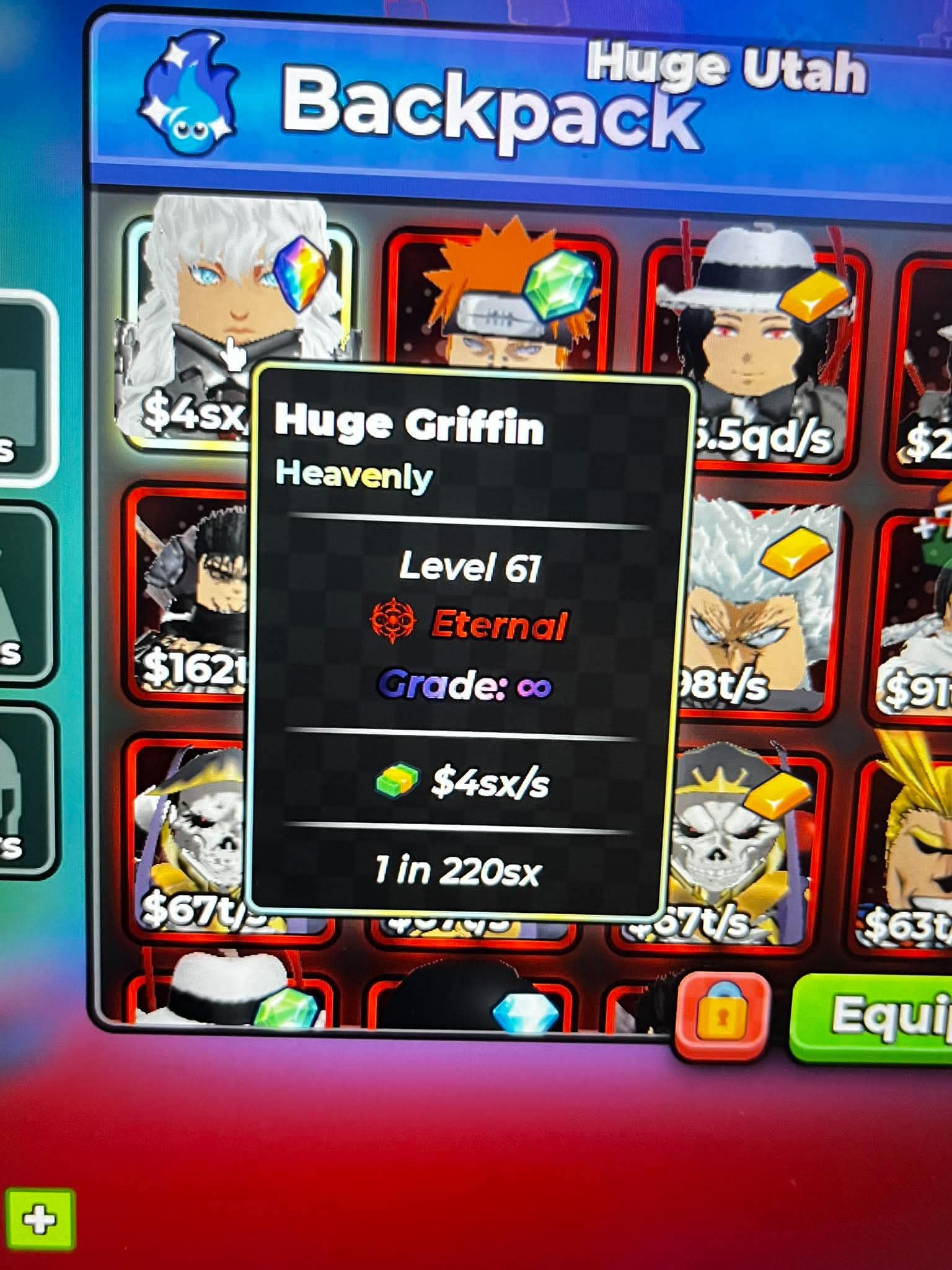 Huge Griffin | Heavenly | Eternal | Infinite Grade | 4sx/s | 1 in 220 sx