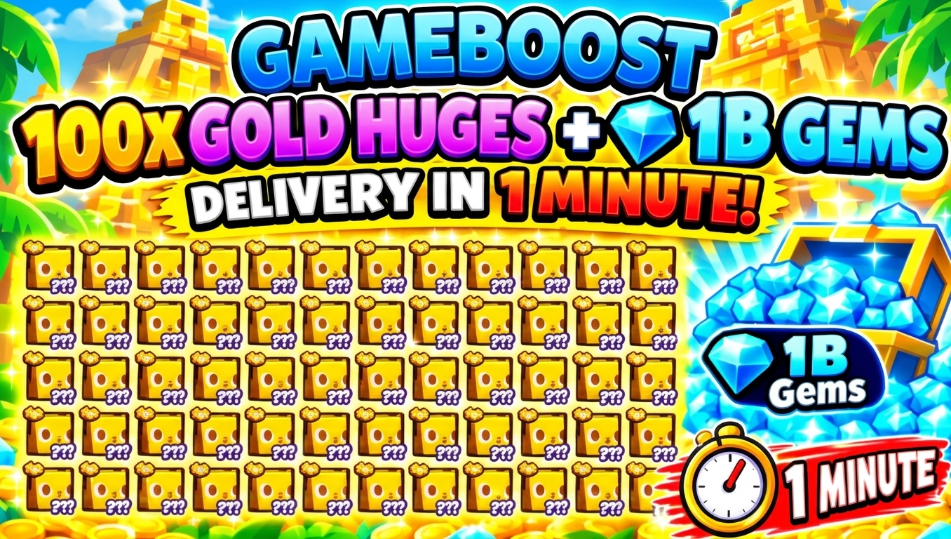 100x Golden Huges + 1B Gems (delivery in 1 minute)