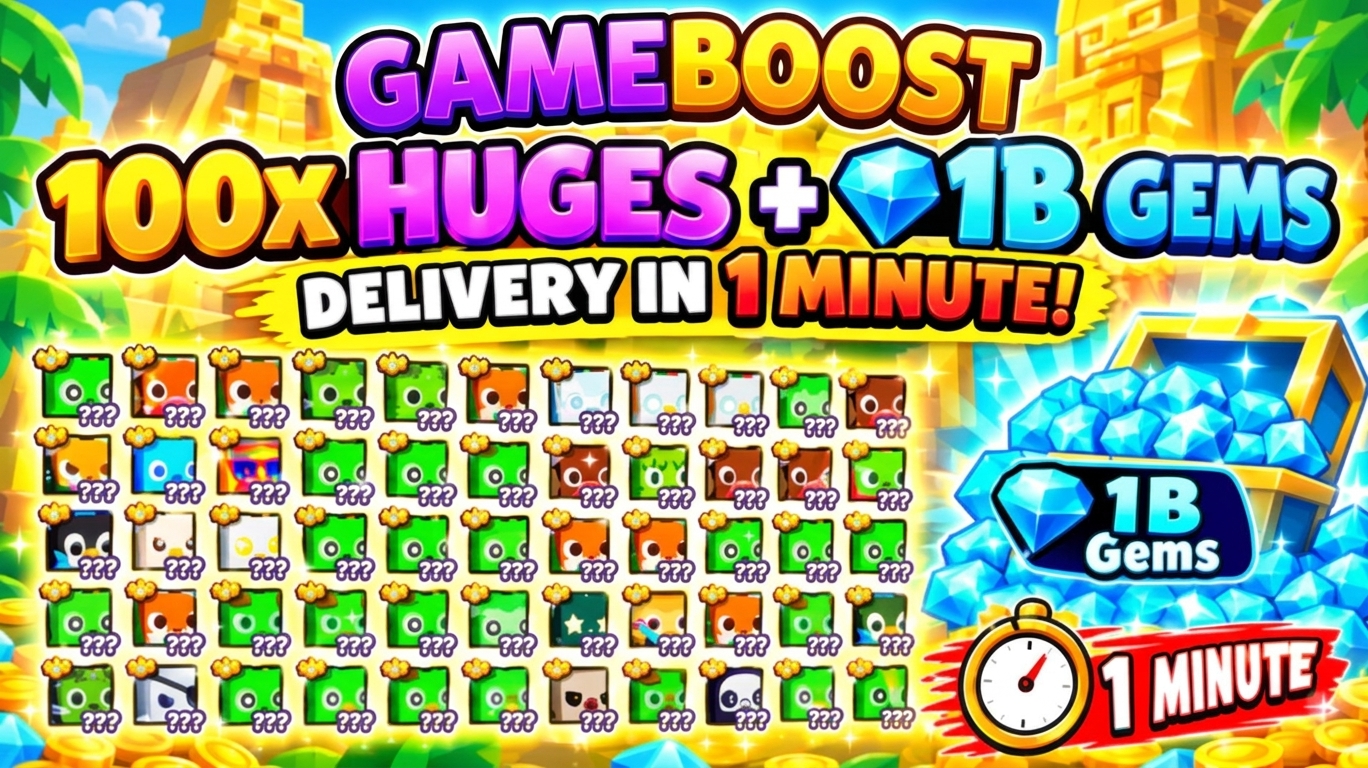 100 Huge+ 1B Gems (delivery in 1 minute)