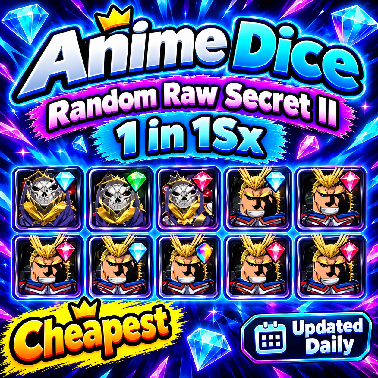 🔥2x Random Raw Secret II | 1 in 1Sx+ - Anime Dice🔥