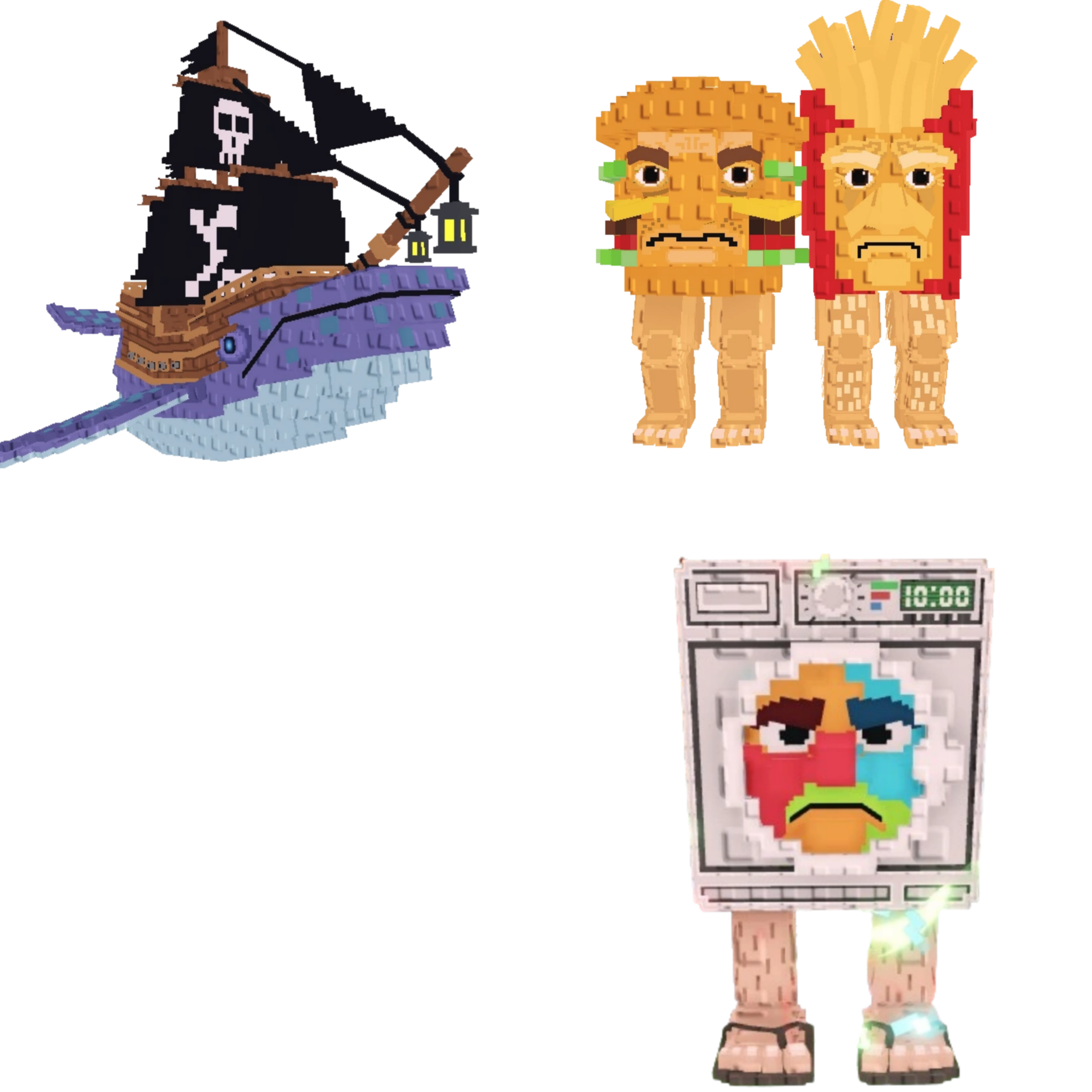 [BUNDLE] - 🎭 1x Capitano Moby 🎭 1x Burguro And Fryuro 🎭 1x Lavadorito Spinito