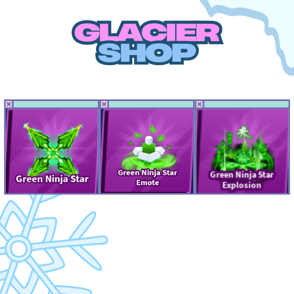 Green Ninja Star + Explosion + Emote ( Limited Set )