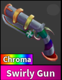 CHROMA SWIRLY GUN - MURDER MYSTERY 2 - FAST DELIVERY & TRUSTED