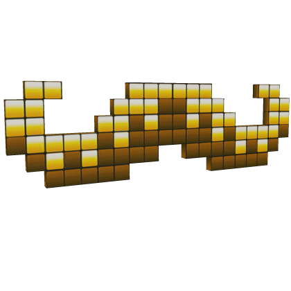 8-Bit Gentleman's Gold Mustache - Roblox Toy Code