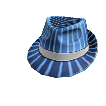 Azure Pinstripe Fedora - Roblox Limited