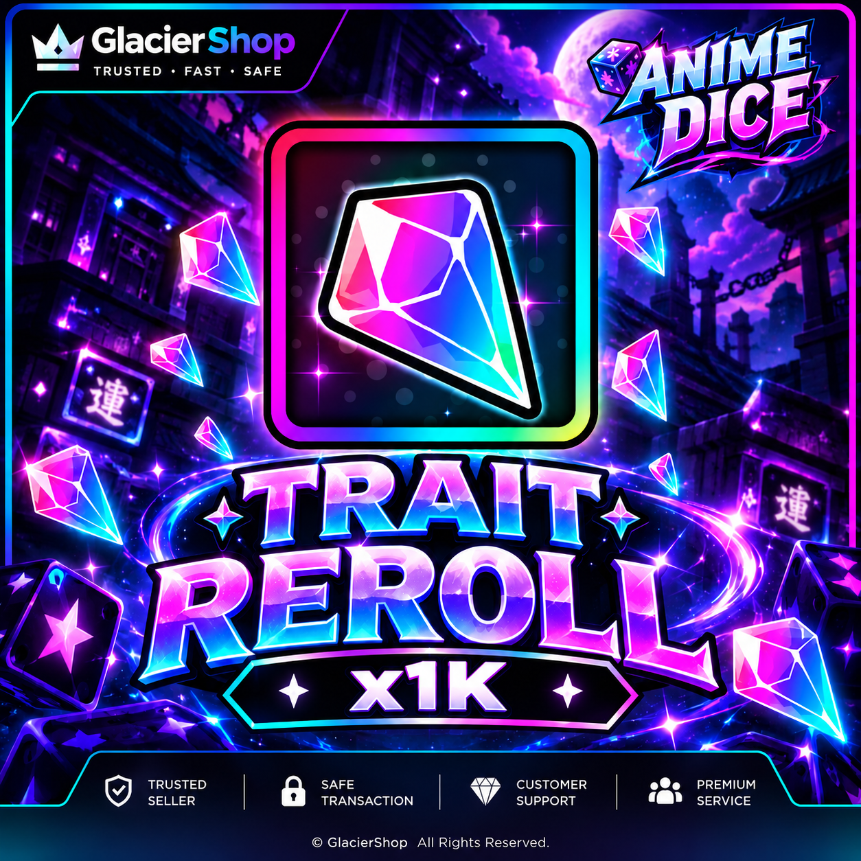 1K / 1000 Trait Reroll [ Anime Dice ]
