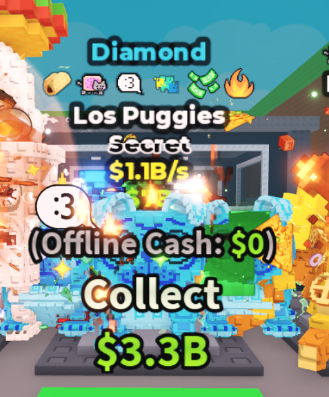DIAMOND LOS PUGGIES 1.1B/S (MONEY + 5 TRAITS) – STEAL A BRAINROT – FAST DELIVERY & TRUSTED #L5XR9N