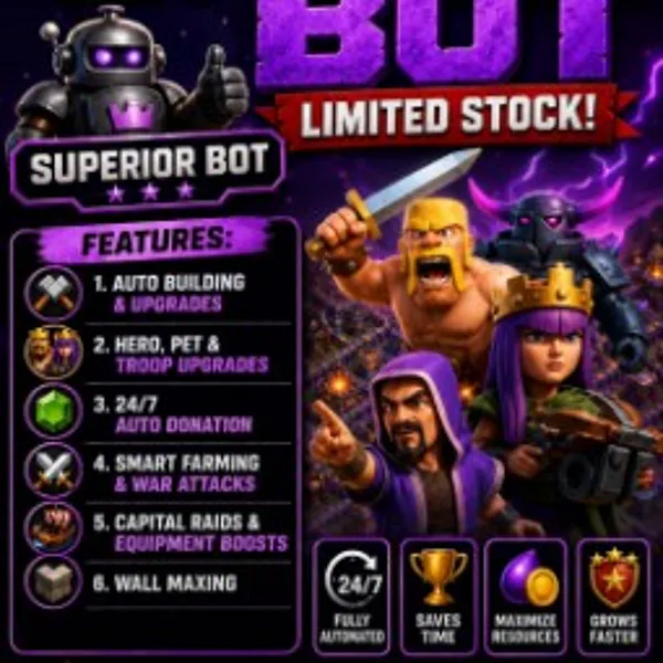 BOT FOR SALE ✨ CLASH OF CLANS ✨ ONE MONTH ACCESS ✅ J05