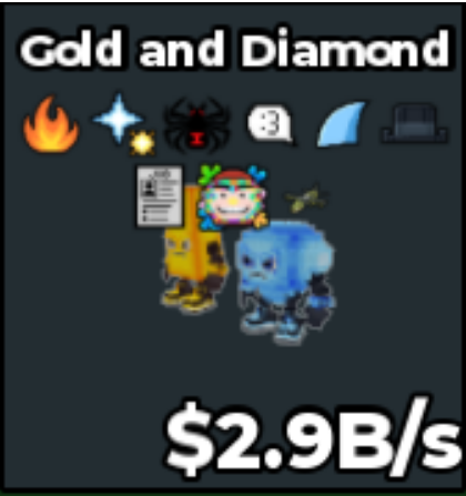 GOLD AND DIAMOND 2.9B/S (JOB + 8 TRAITS) – STEAL A BRAINROT – FAST DELIVERY & TRUSTED #C7WK5V