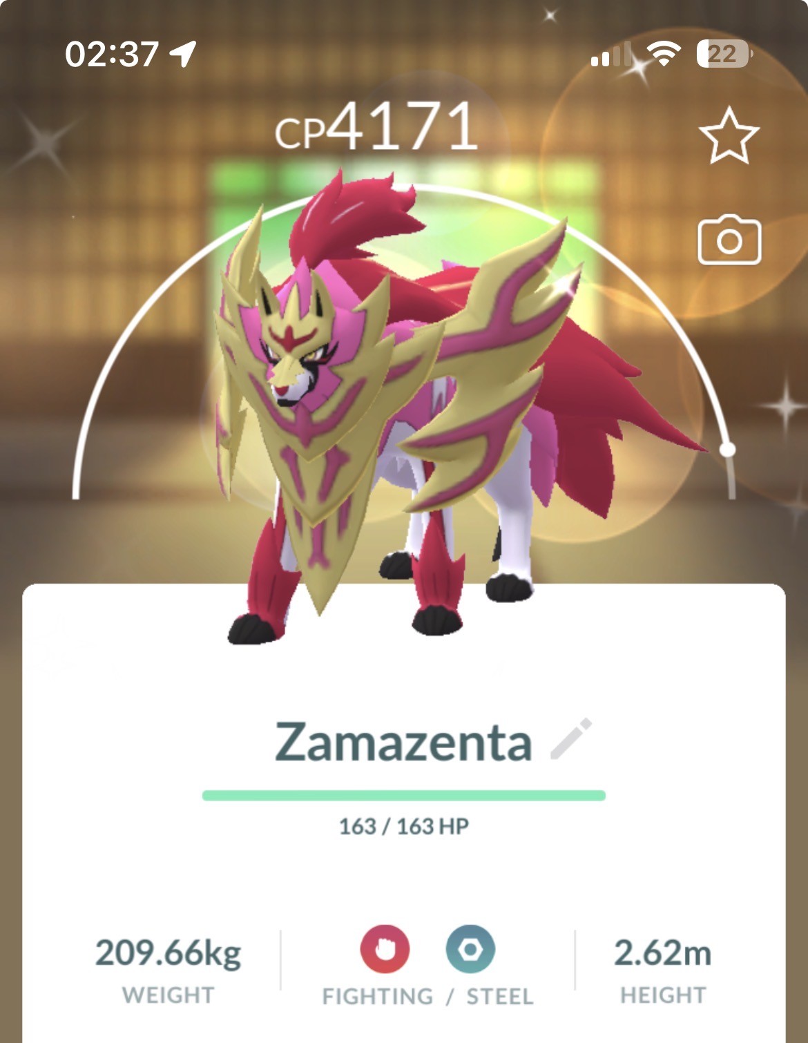 🩷🛡️ ✨Shiny Crowned Shield Zamazenta✨🛡️🩷| 
“Very Good Cp ” Stardust required: 20K or 1M | iOS and Android “!Read Description!”❤️‍🔥🙏