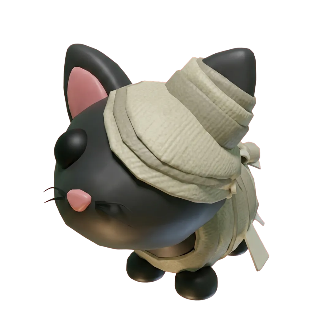 Halloween Black Mummy Cat