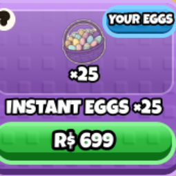 Roblox | Grow a Chicken Fighter--Instant Eggs ×25 | 699 Robux | Game: Other