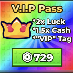 Roblox | kick a lucky block v i p pass gamepass | 729 Robux | Game: Other